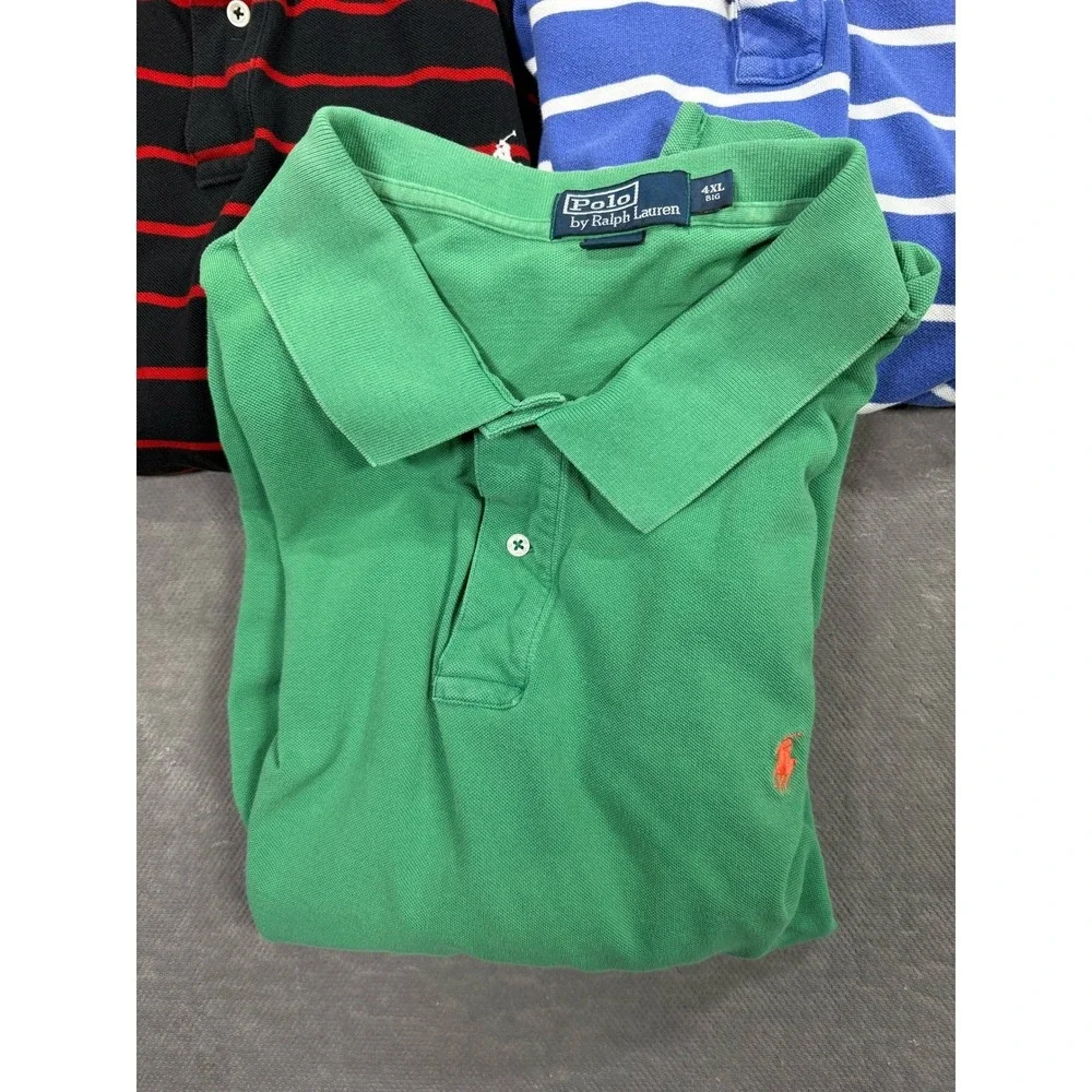 Polo Ralph Lauren Mens Polo Shirts Lot of 5 4XL Big Solid Striped Cotton Pique